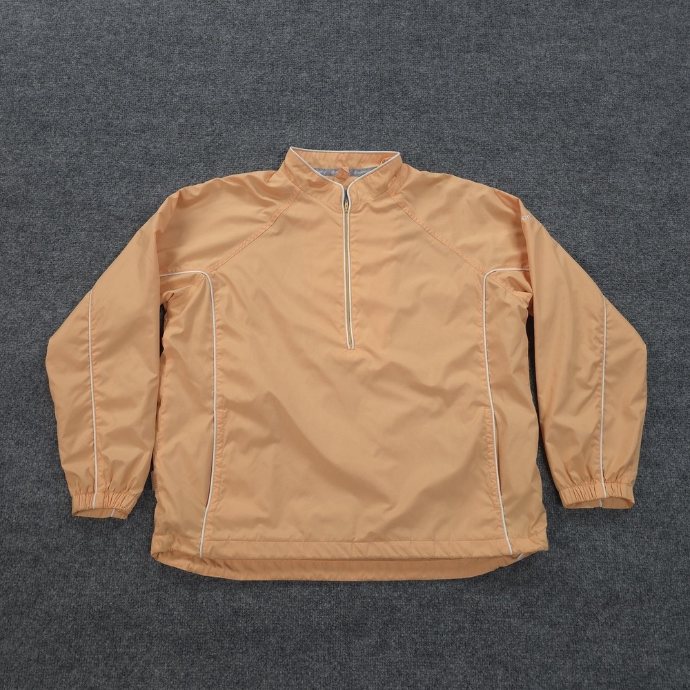 Sunice‎ Jacket Womens Large Orange Weather 1/4 Zip Pullover Golf Windbreaker
